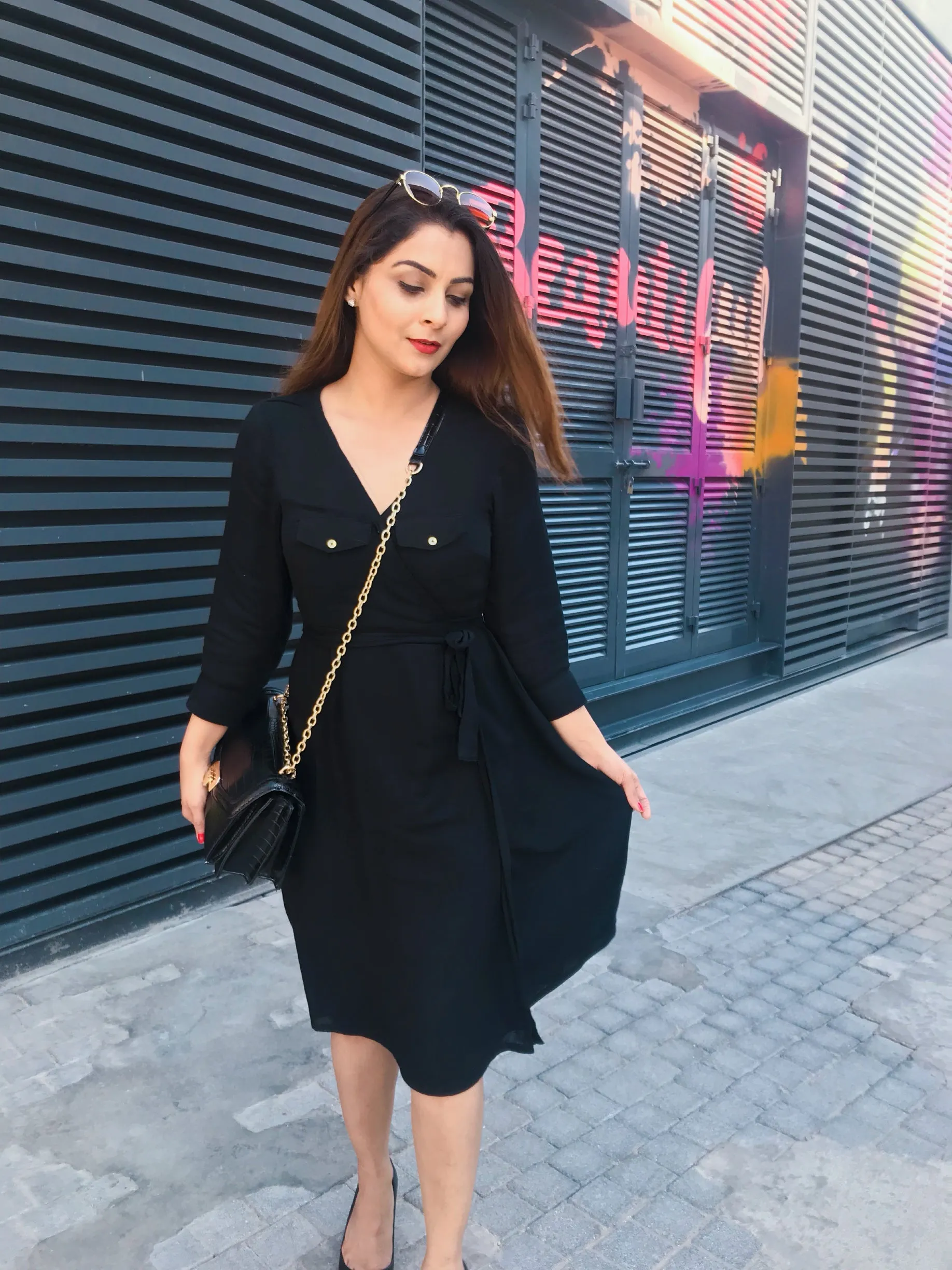 Midnight Black Wrap Dress