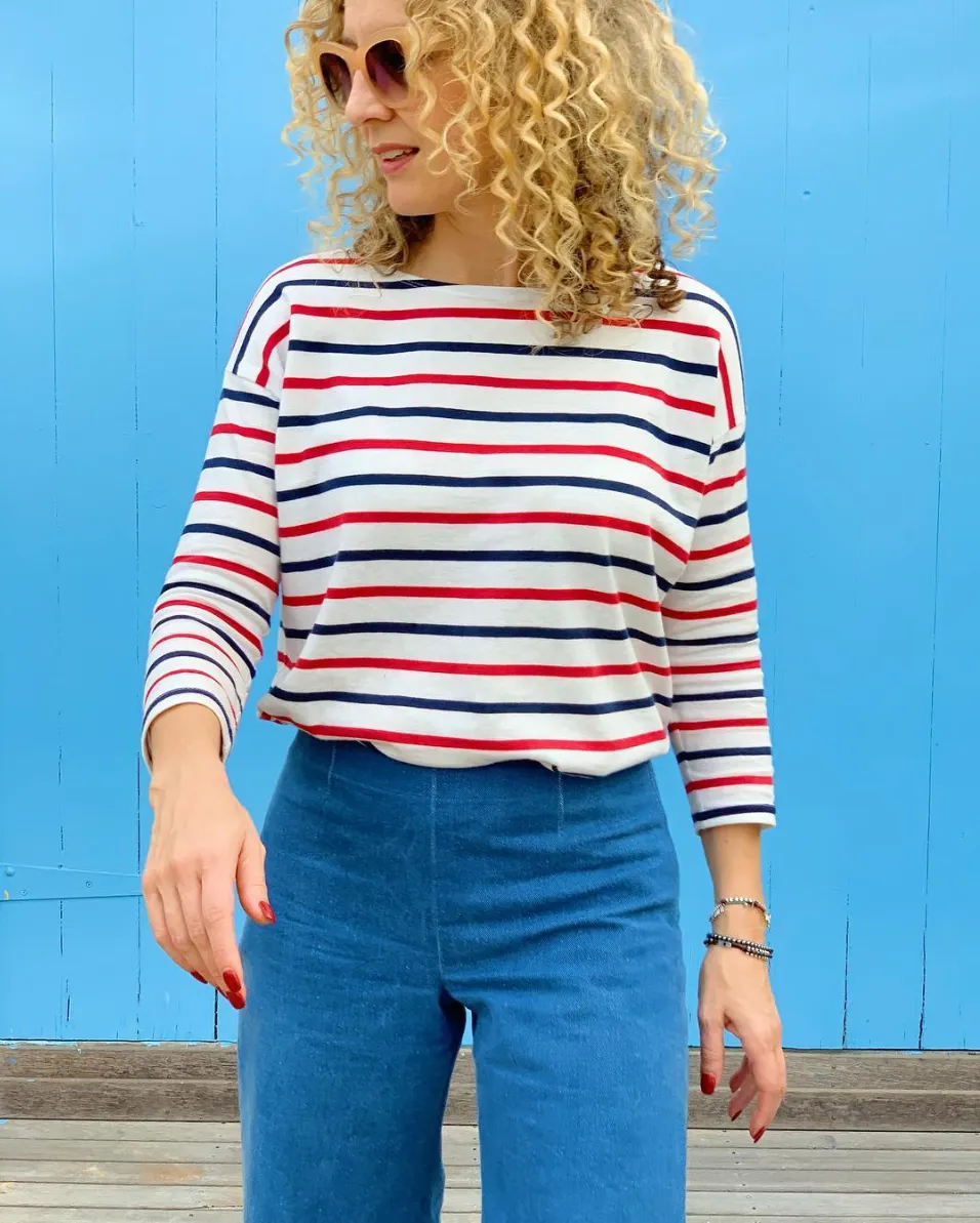 Mimasu Wide Line - Navy/Red Stripe