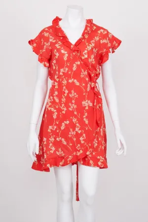 MLM Label Red Floral Wrap Dress S