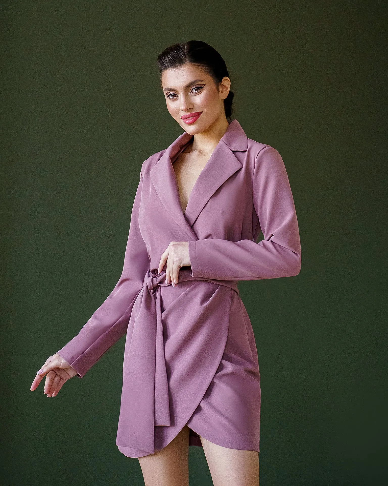 Mocco Wrap Long Sleeve Mini Dress