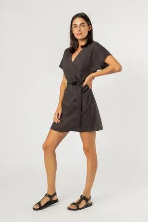 Monica Wrap Dress- Coal