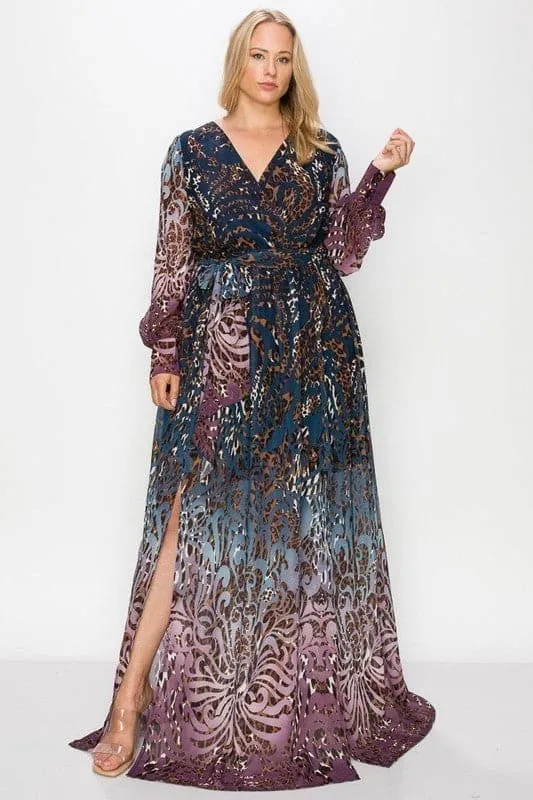 Multi Color Maxi Dress (Curvy)