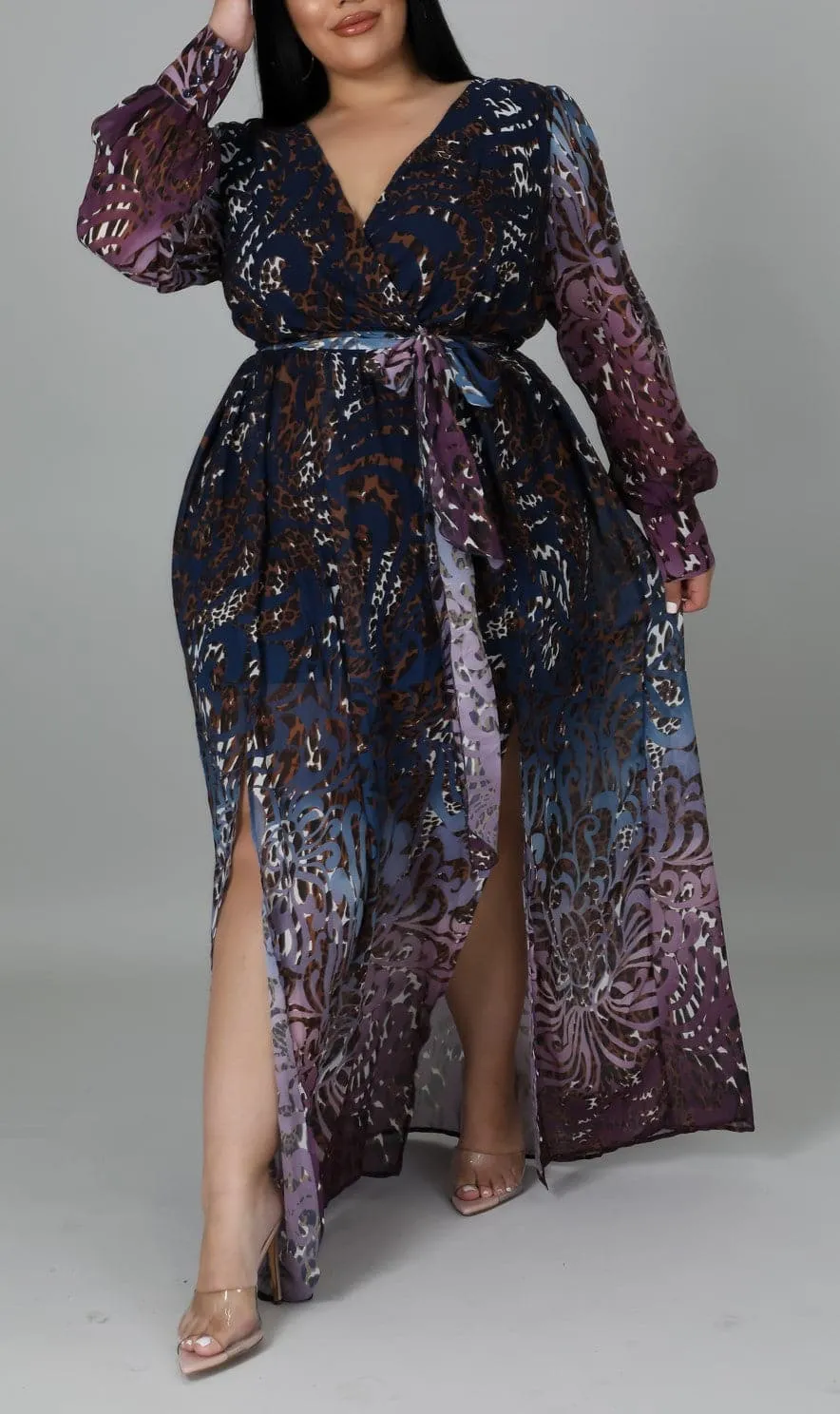 Multi Color Maxi Dress (Curvy)