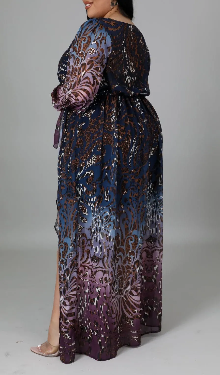 Multi Color Maxi Dress (Curvy)