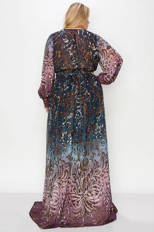 Multi Color Maxi Dress (Curvy)
