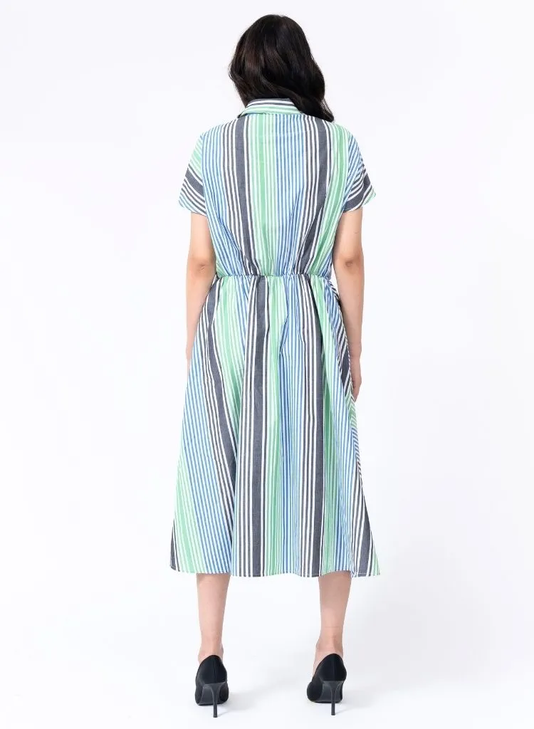 Multi Stripe Wrap Dress