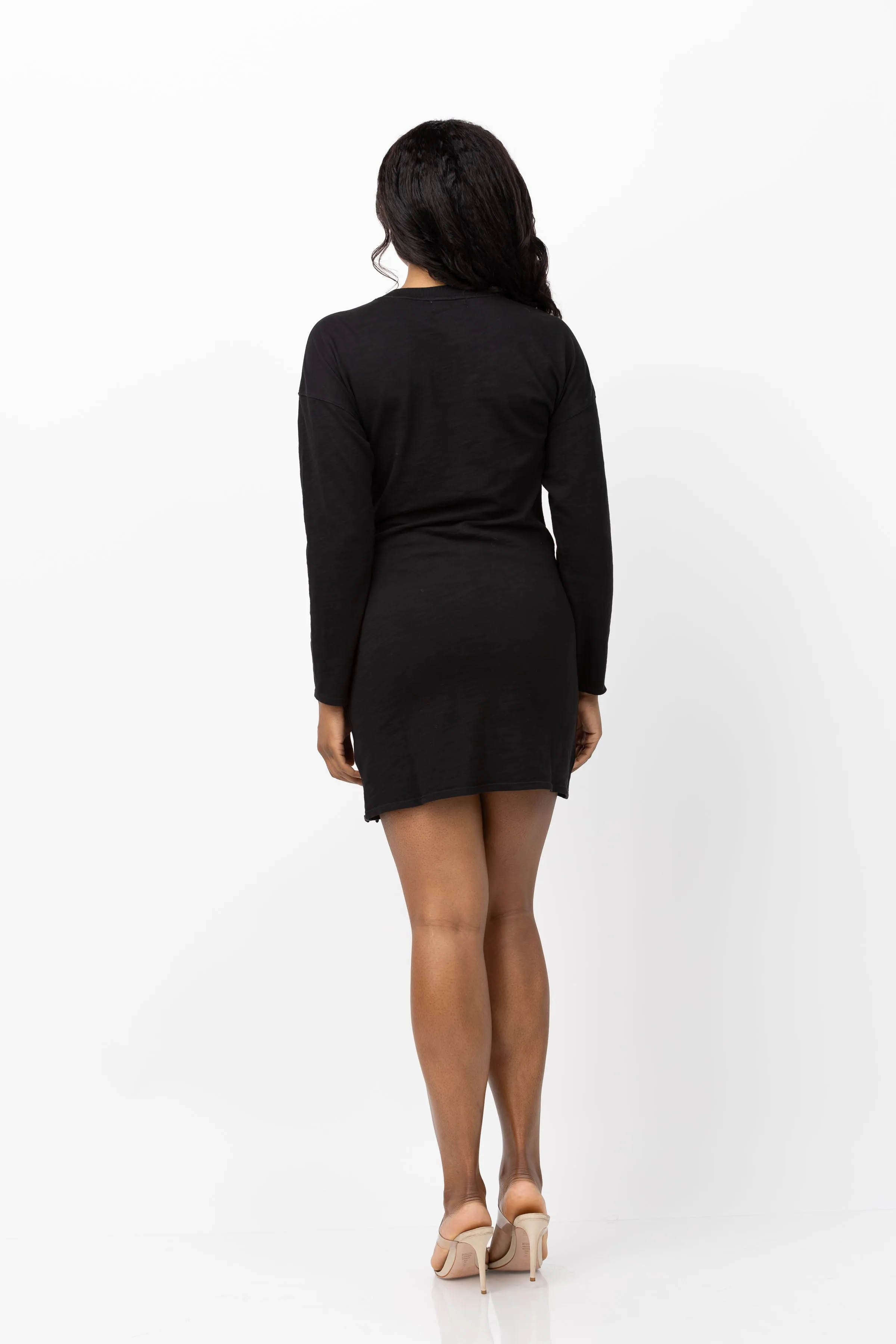 Nation Ltd Gloria Wrap Front Dress in Jet Black