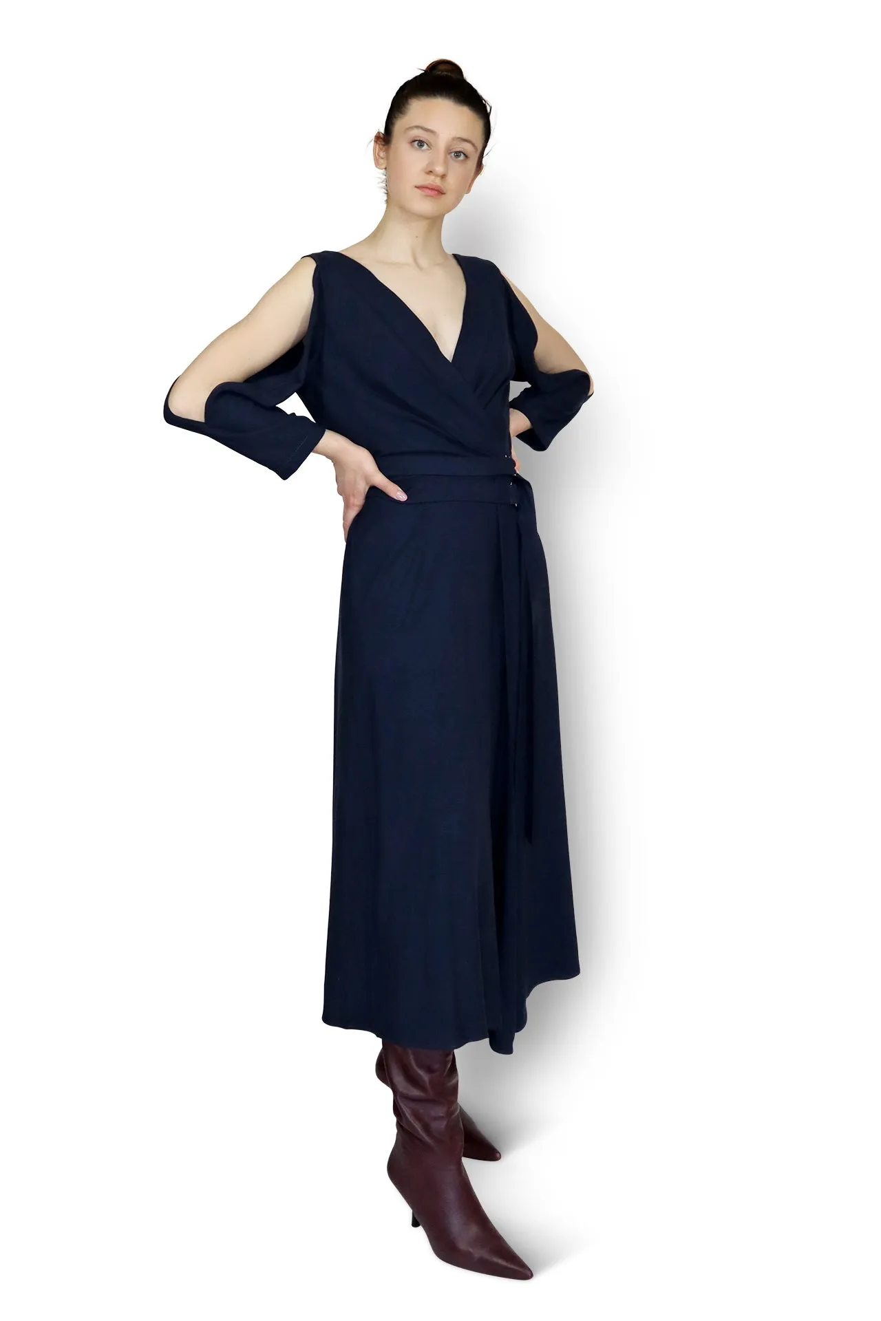 Navy Wrap Dress