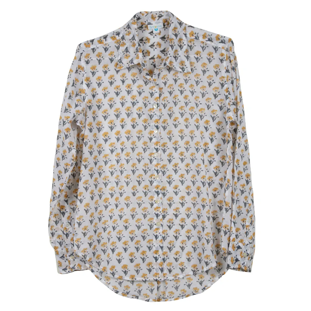 Nina Button Down Shirt - Mustard