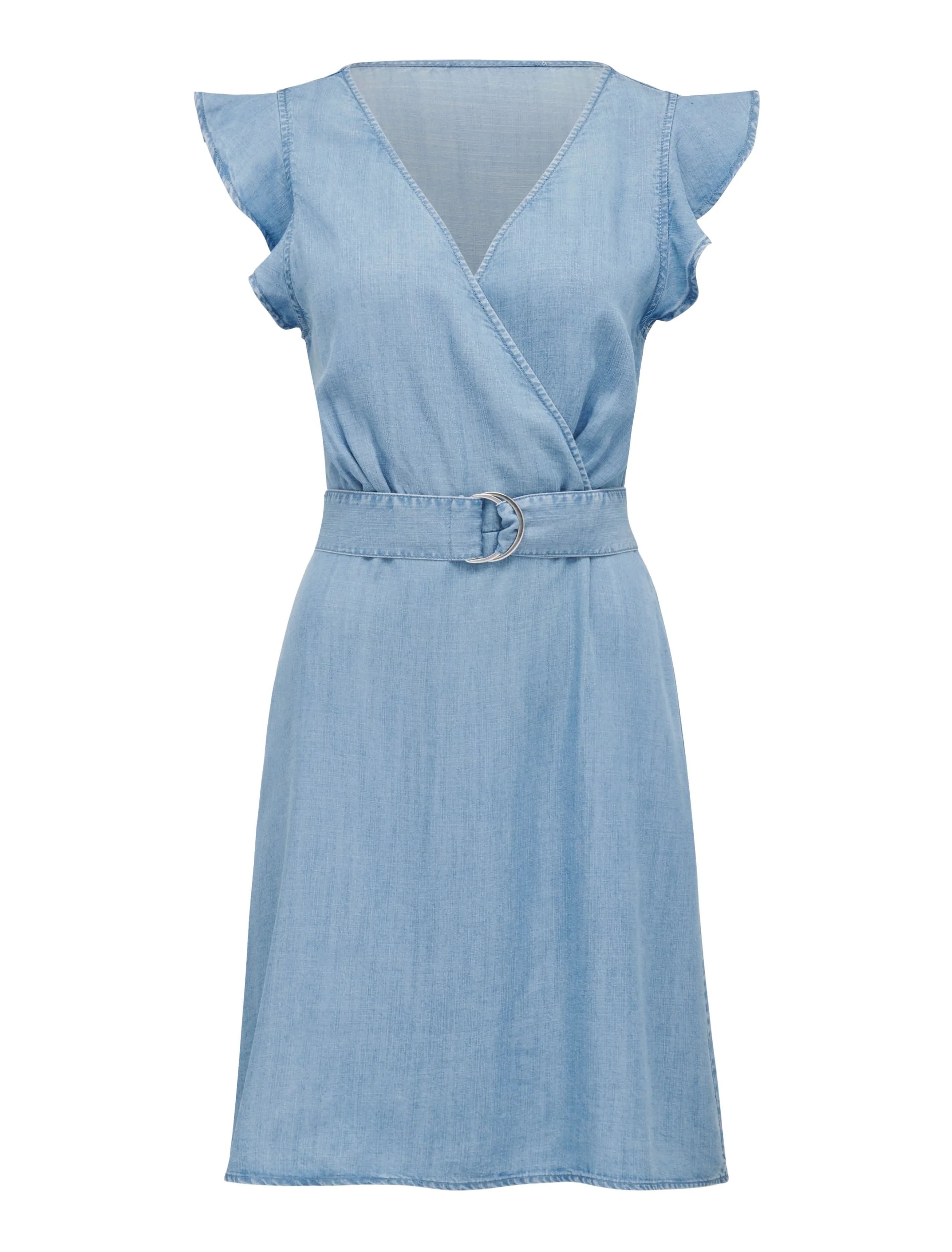 Olivia Frill Wrap Denim Dress