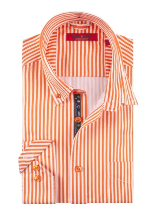 Orange Striped Mens Shirts