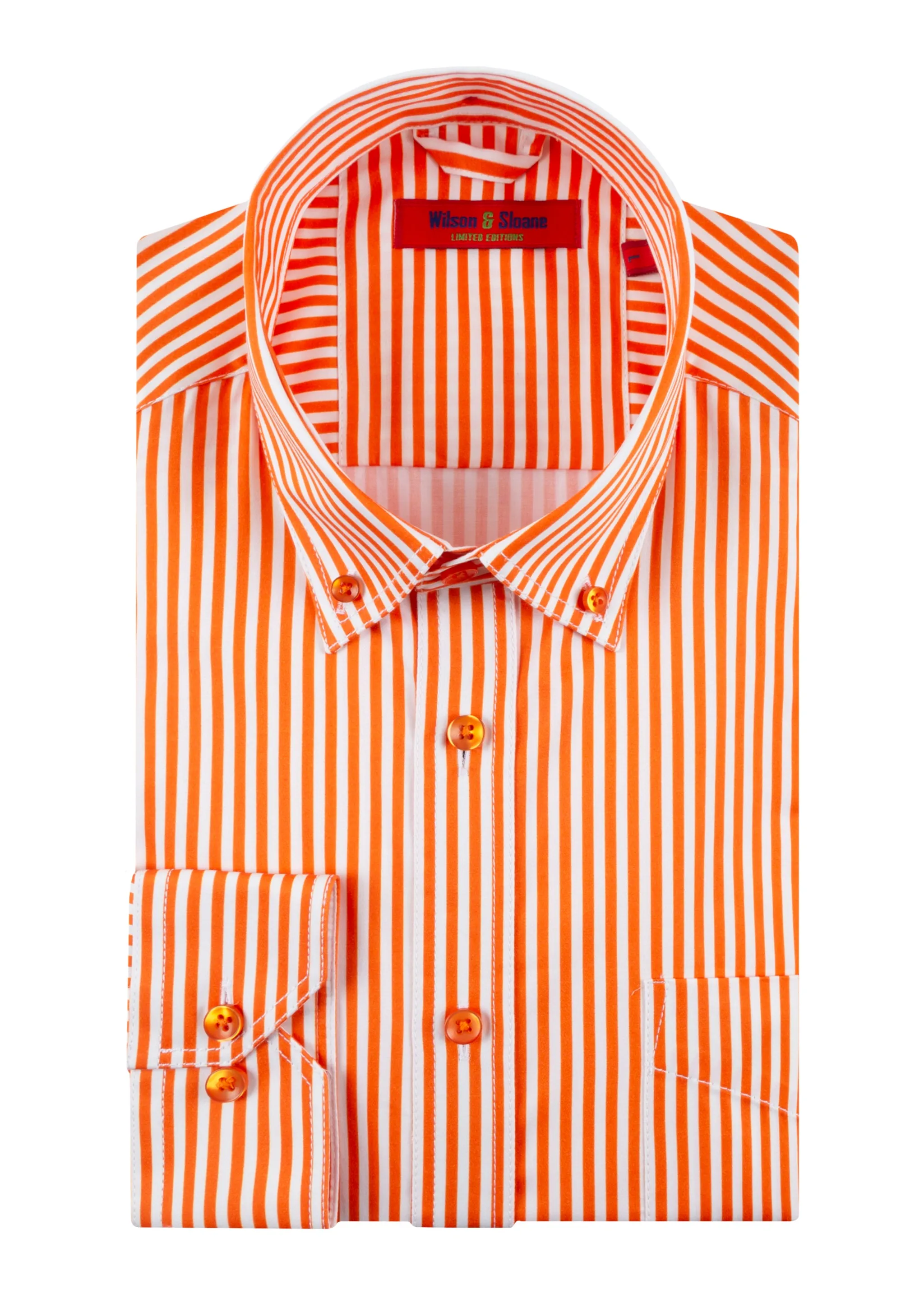 Orange Striped Mens Shirts