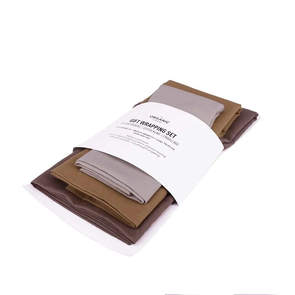Organic Cotton Gift Wrapping Set - Earth