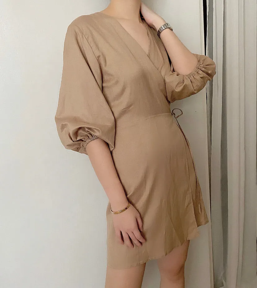 Organic Linen Wrap Dress