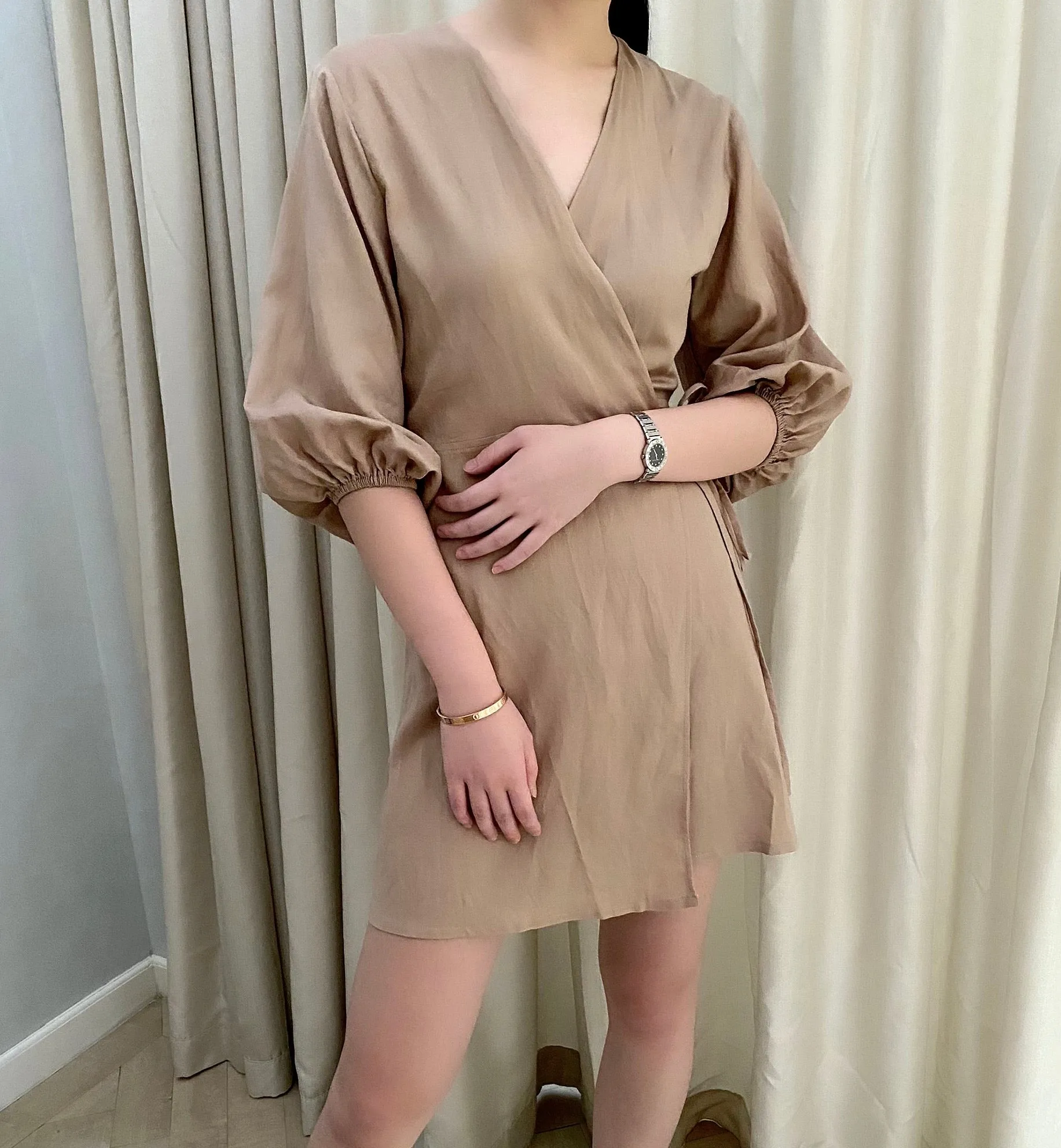Organic Linen Wrap Dress