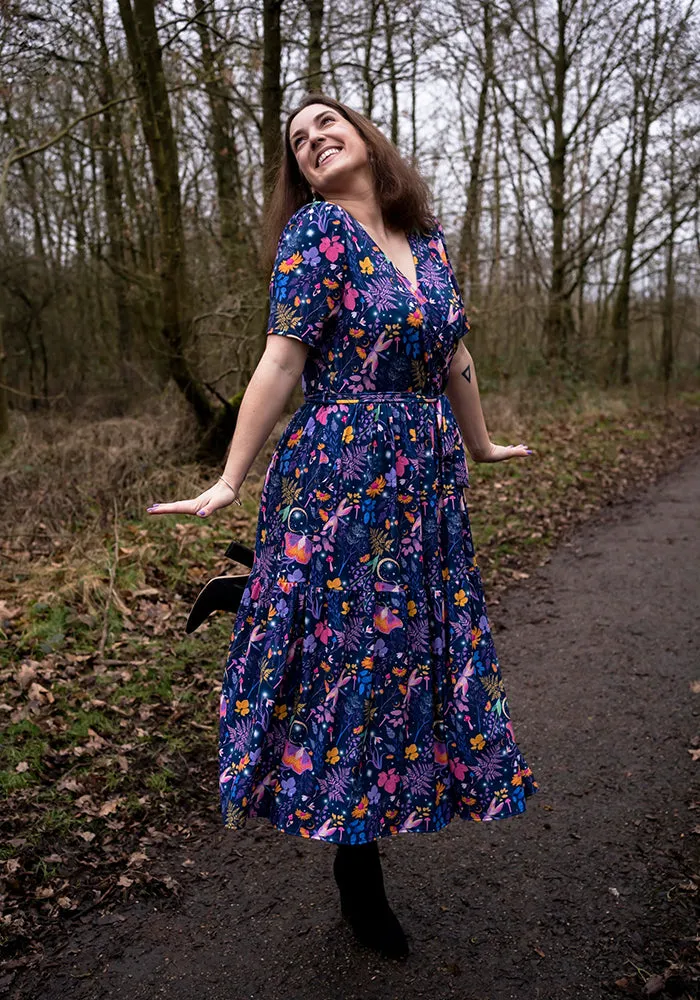 Orlando Magical Moth Print Midaxi Dress