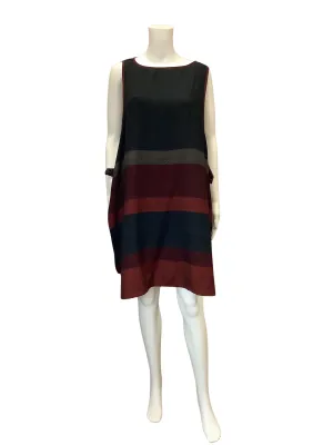 Orvana Women's Naomi Dress Navy Stripe Wool Midi Wrap W/Tags Size: 4