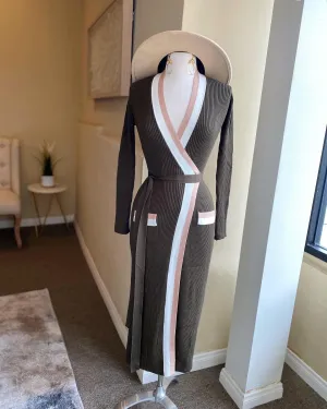 Over Wrap Sweater Dress