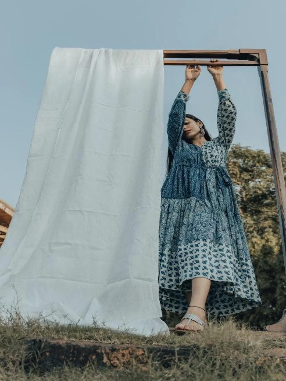PATCHWORK WRAP DRESS
