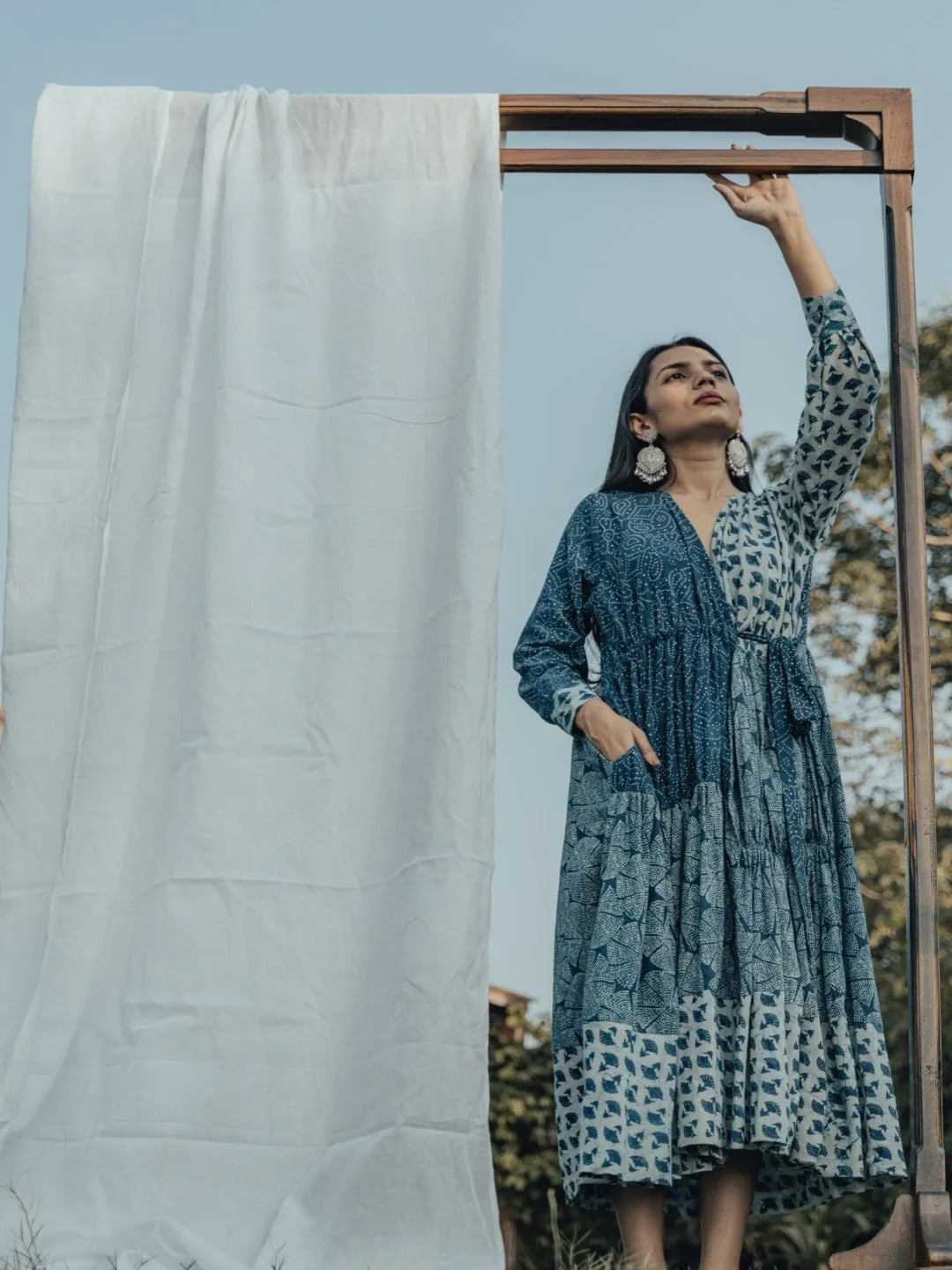 PATCHWORK WRAP DRESS