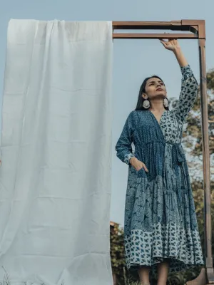 PATCHWORK WRAP DRESS