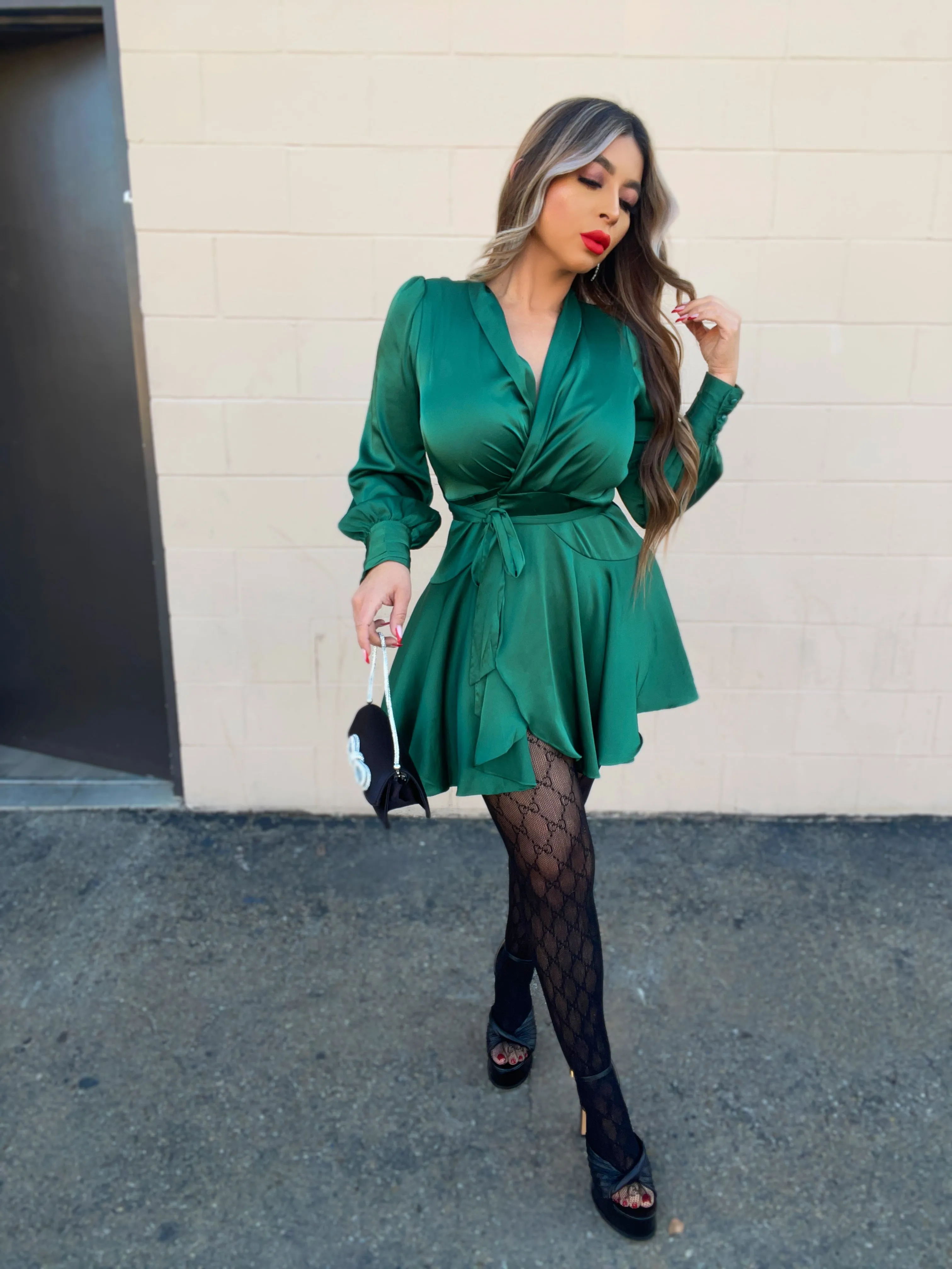 Paula Mini Dress (Green)