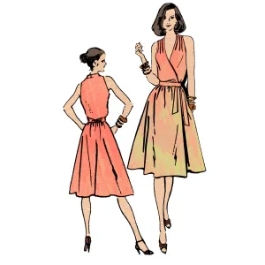 PDF - Vintage 1970s Pattern - Wrap-over Dress -  Bust 38” (96.5cm) - Instantly  Print at Home