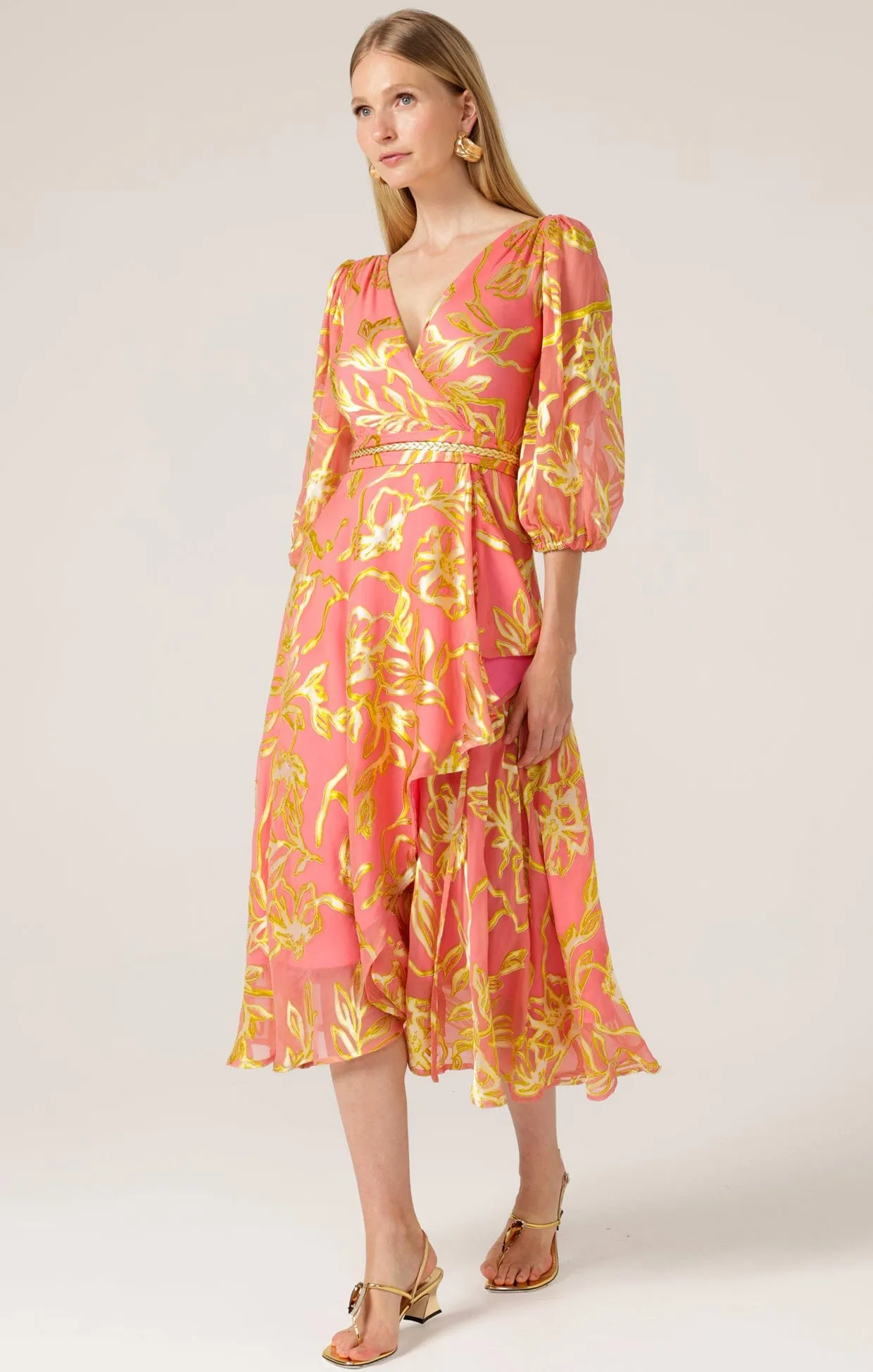 PEACH FACED WRAP DRESS