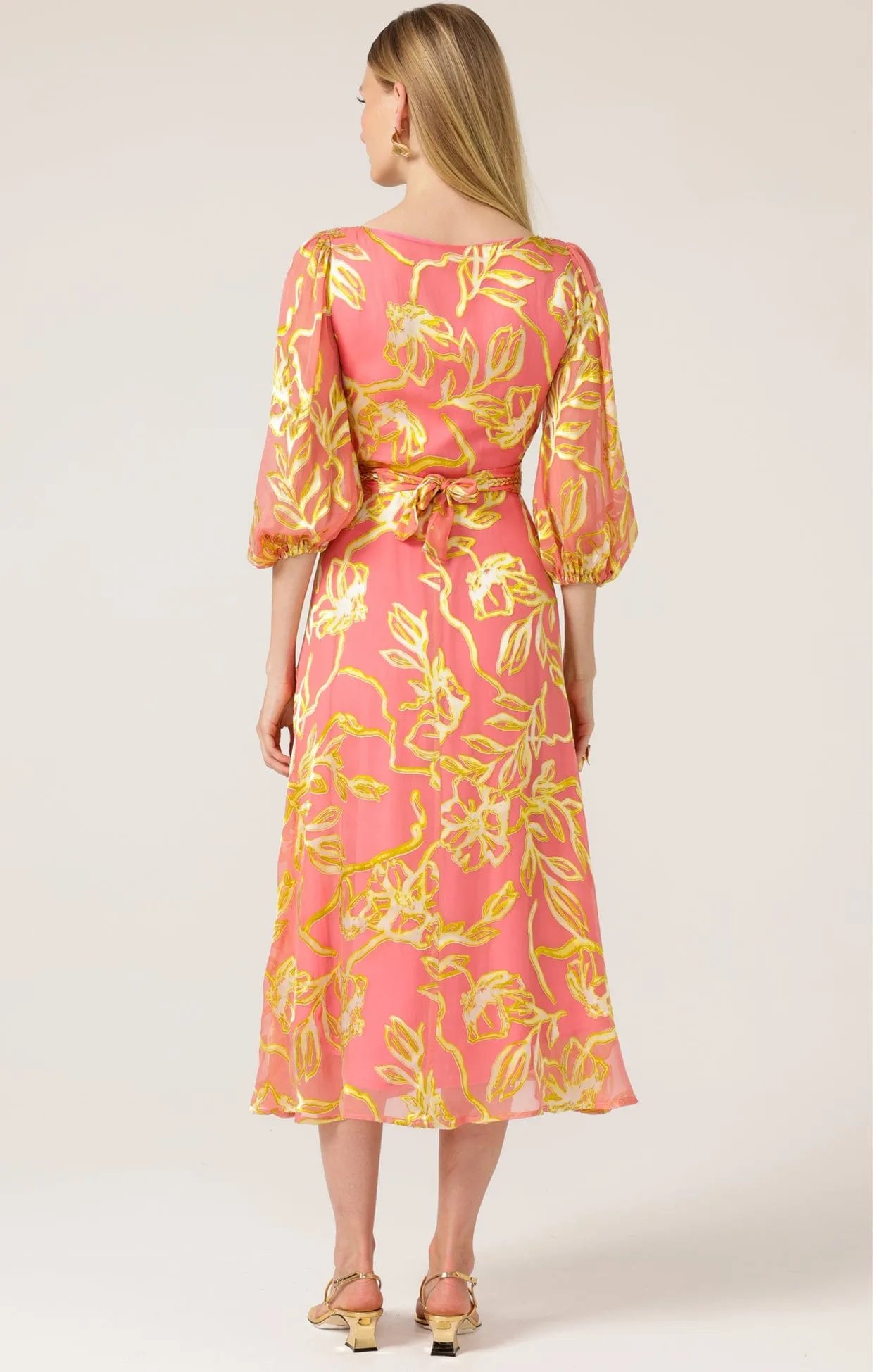PEACH FACED WRAP DRESS