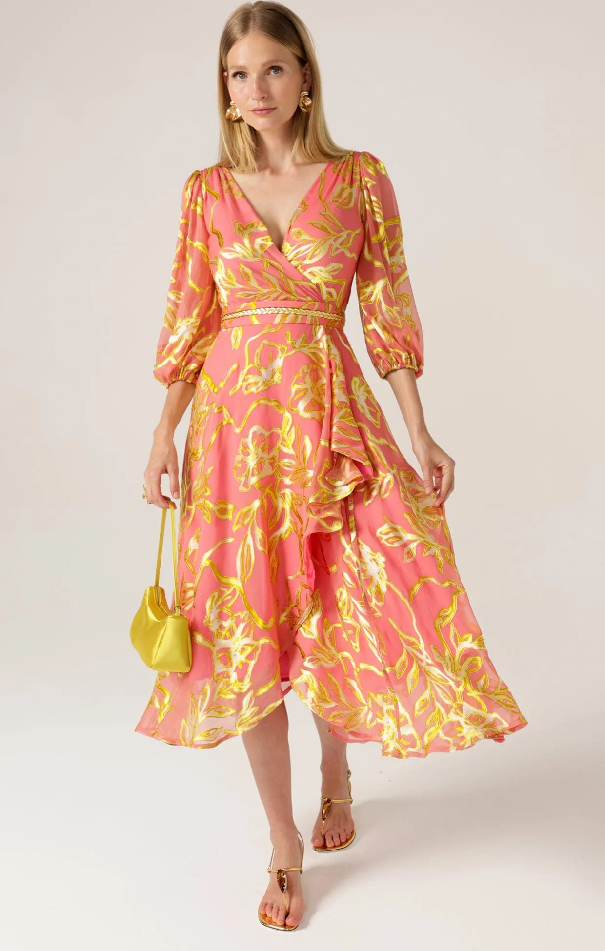 PEACH FACED WRAP DRESS
