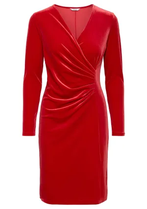 Perlina Wrap Dress - Haute Red