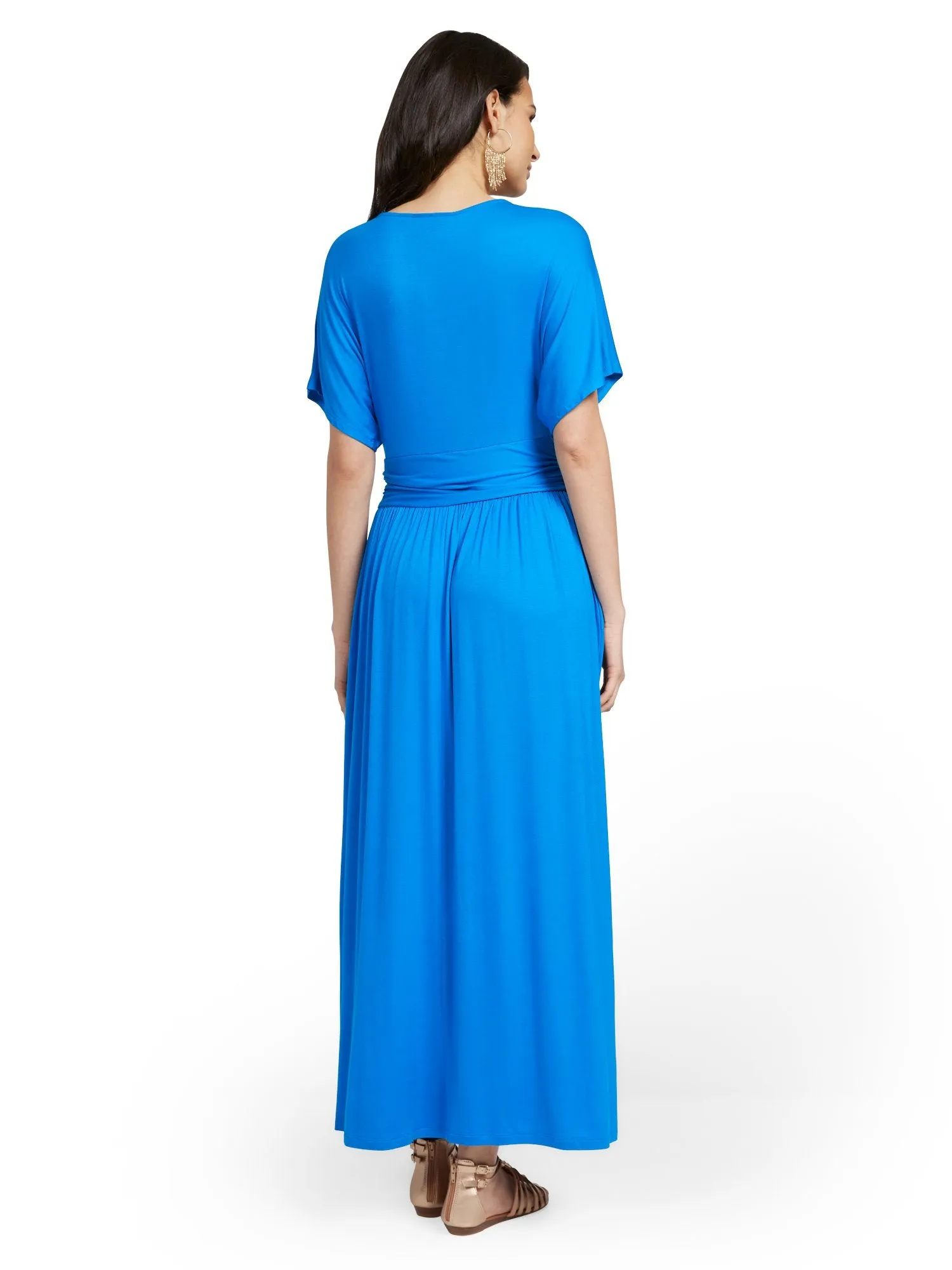 Petite Short-Sleeve Dolman Maxi Dress