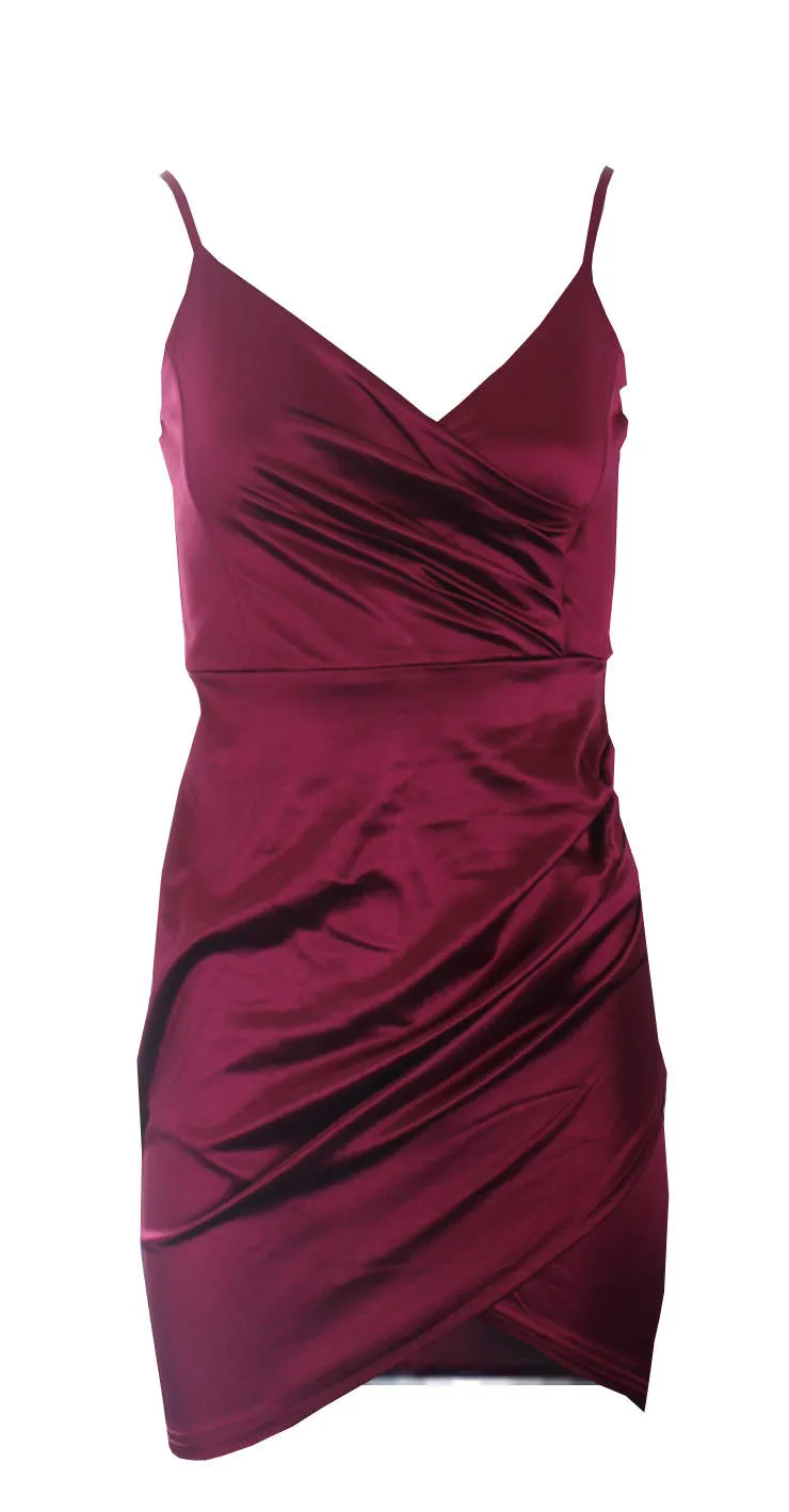 Plum Wrap Front Dress