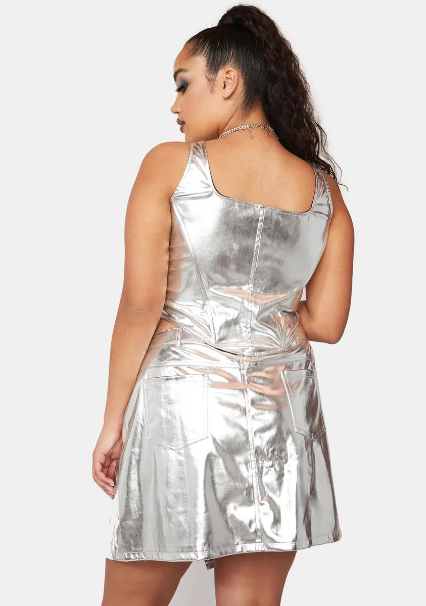 Plus Frosty Queen Mini Skirt