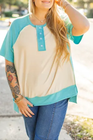 Plus Size Colorblock Short Sleeve T-Shirt
