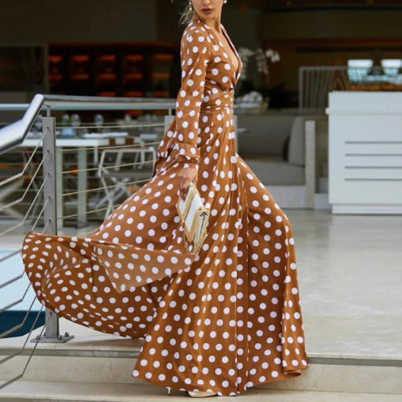 Polka Dot Runway Dress - Red or Brown