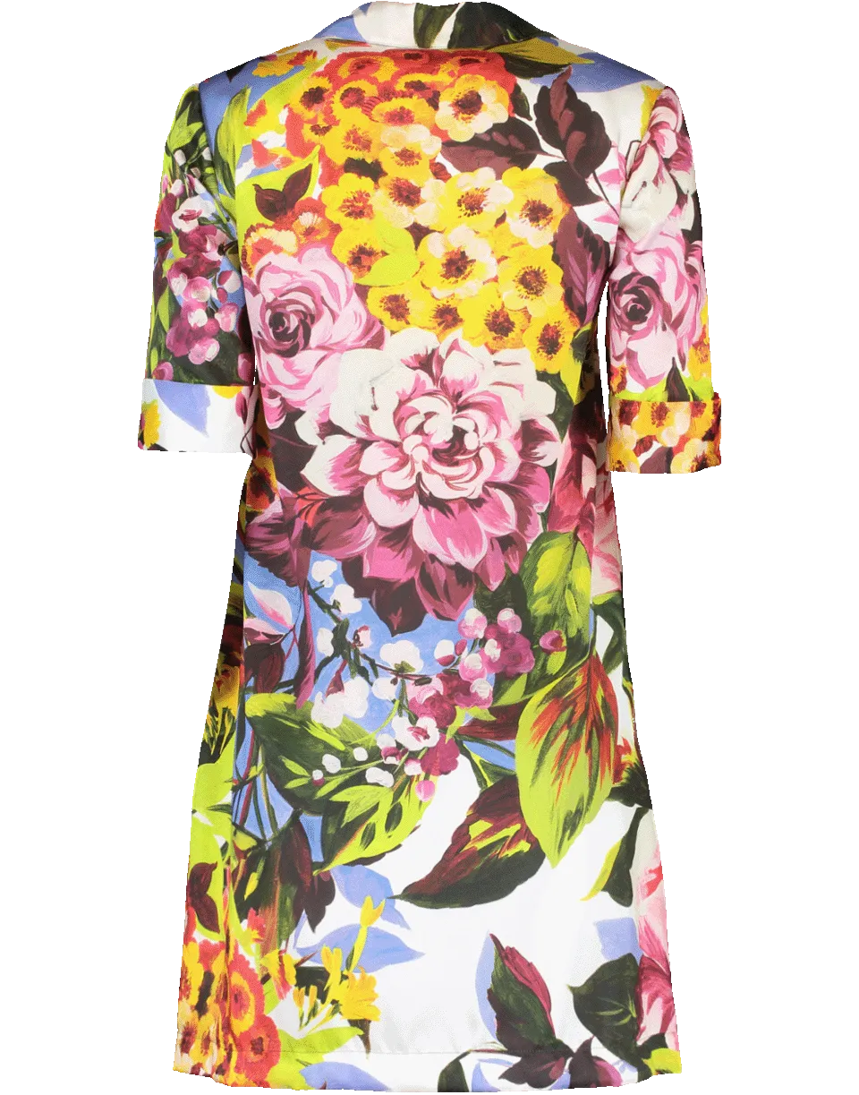 Print Henley Shirt Dress