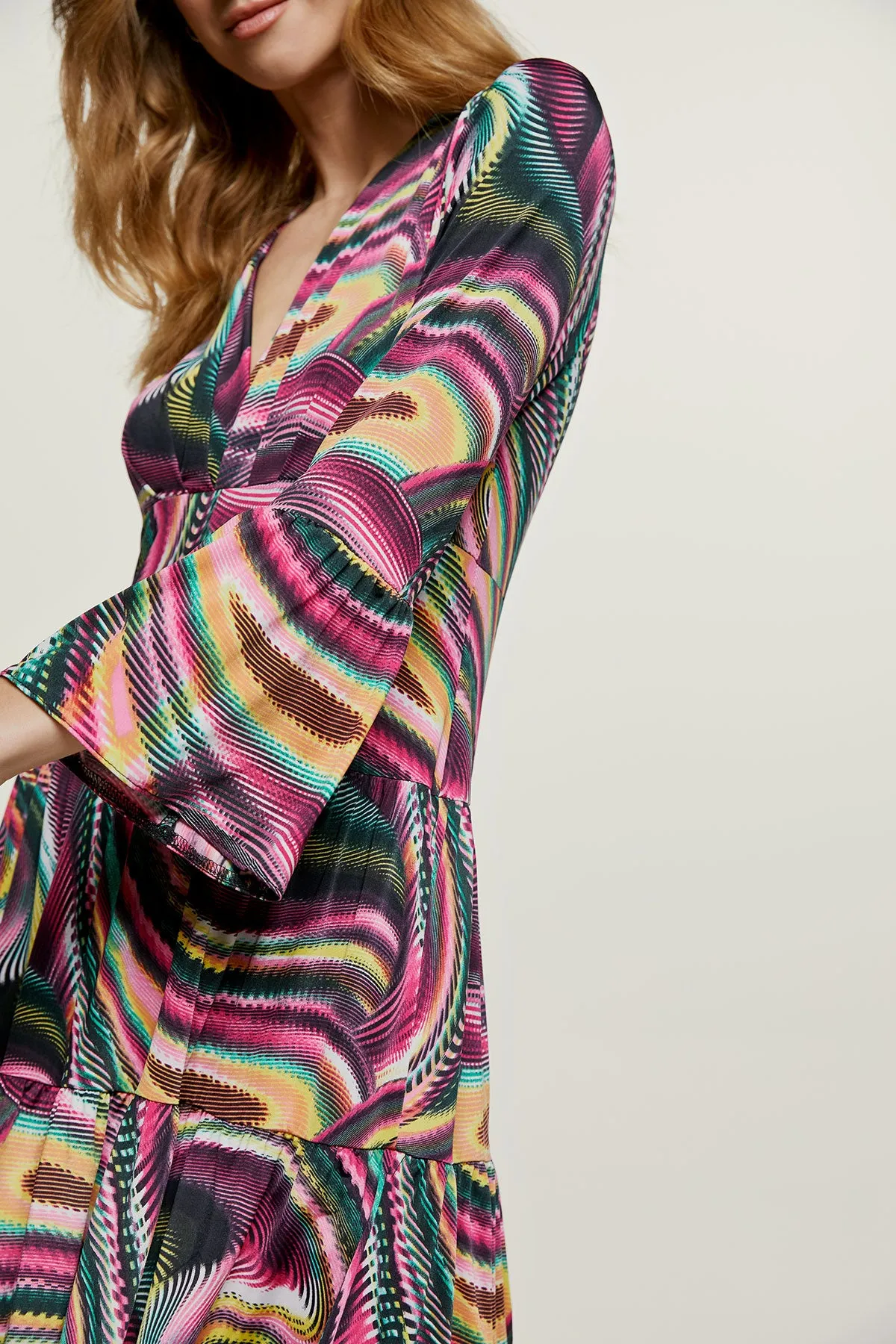 Print Mulberry Jersey Tiered Dress