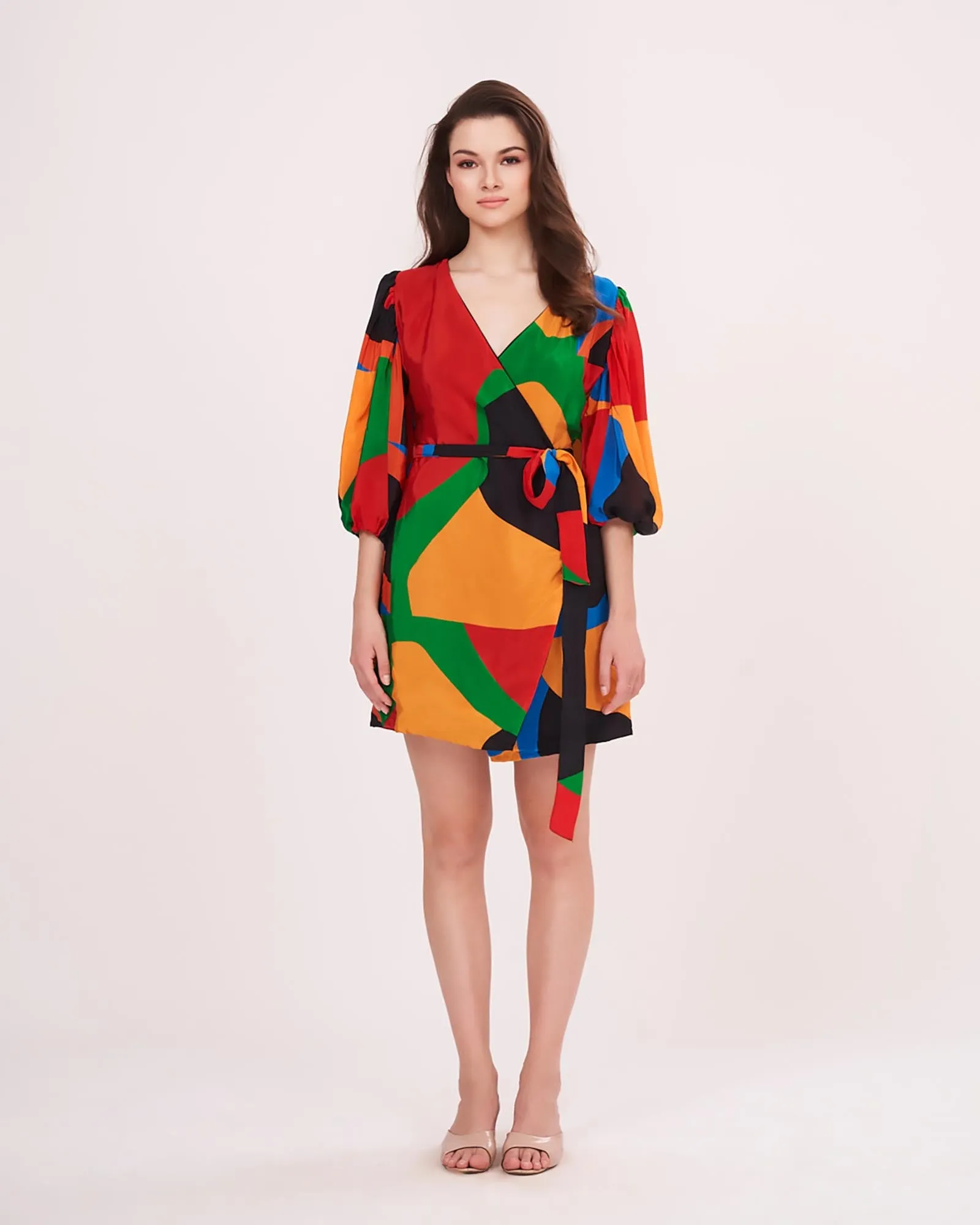 Print Parade Wrap Dress