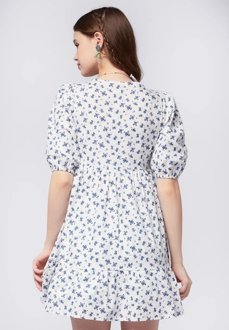 Printed Wrap Mini Dress