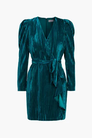 PRISCILLA WRAP DRESS - TEAL