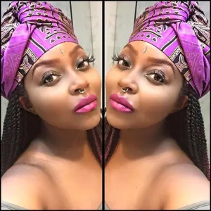 Purple Goddess Wax Print Head wrap