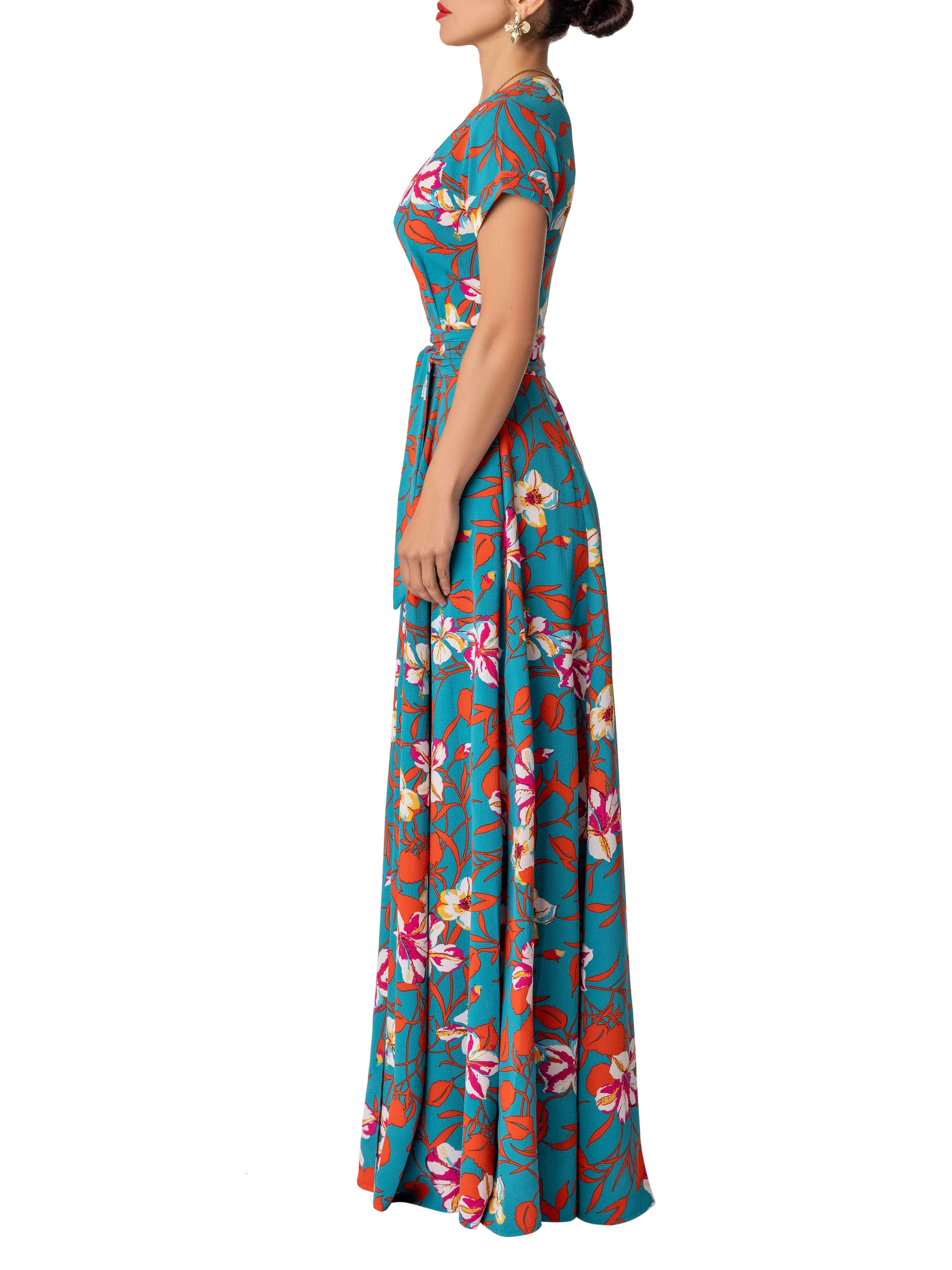 "Aaliyah" Print Wrap Maxi Dress