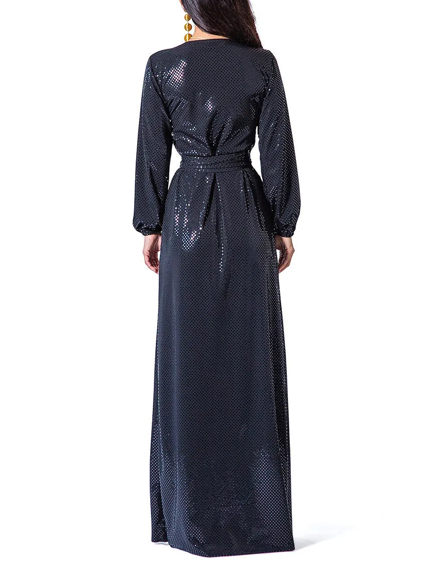 "Diana" Sparkly Wrap Maxi Dress