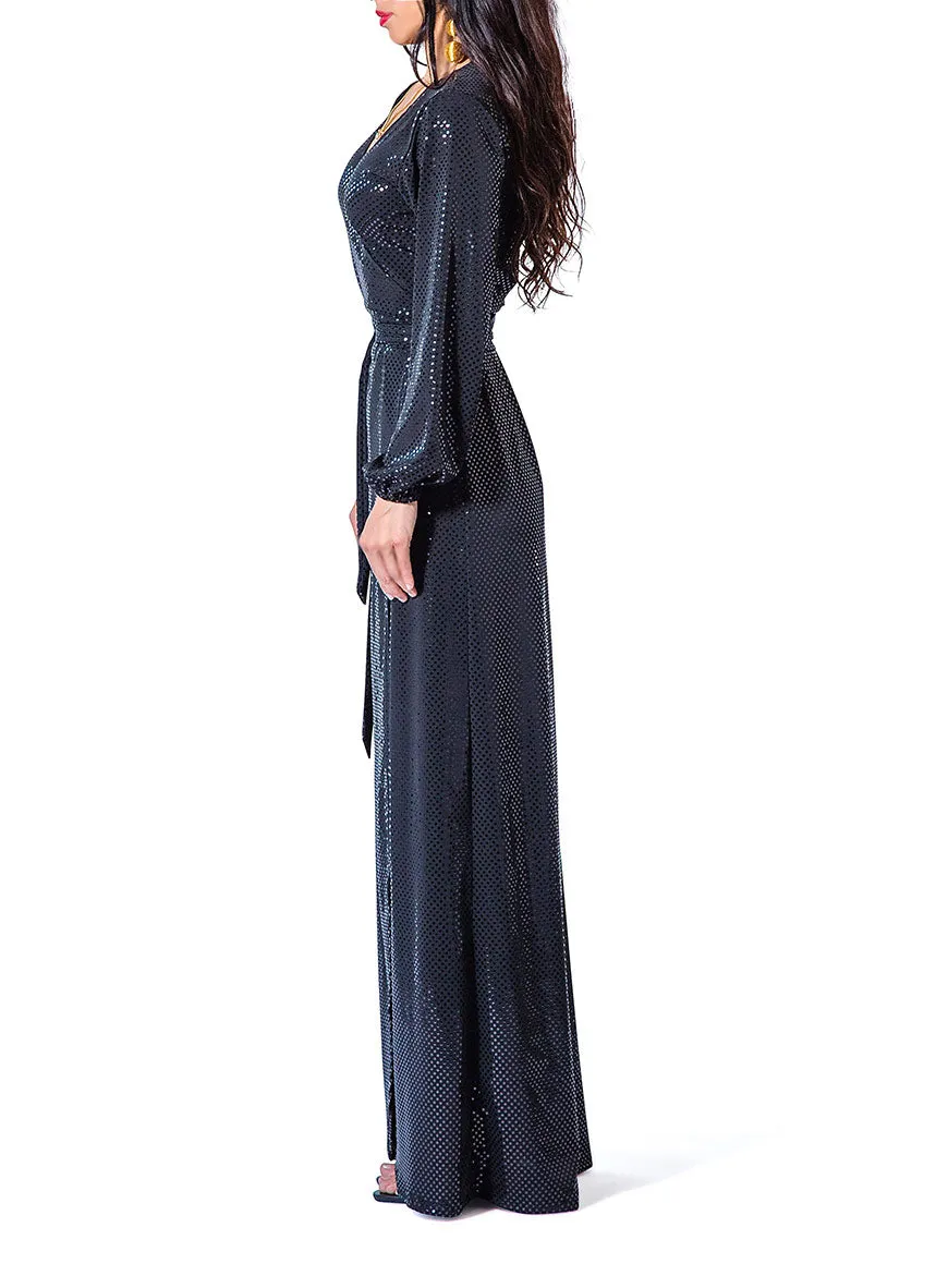 "Diana" Sparkly Wrap Maxi Dress
