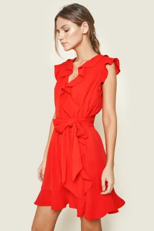 Radiant Ruffle Wrap Dress