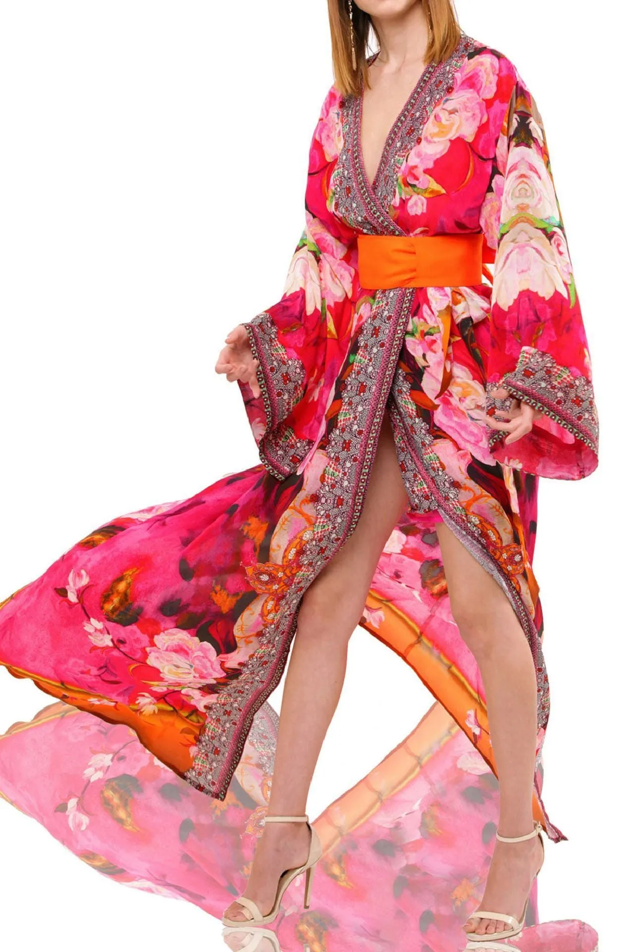 Red Maxi Womens Wrap Dress