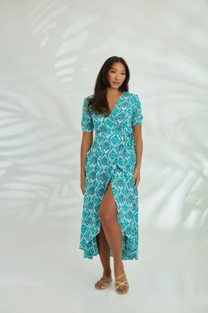 Renae Wrap Dress - Diamond Green