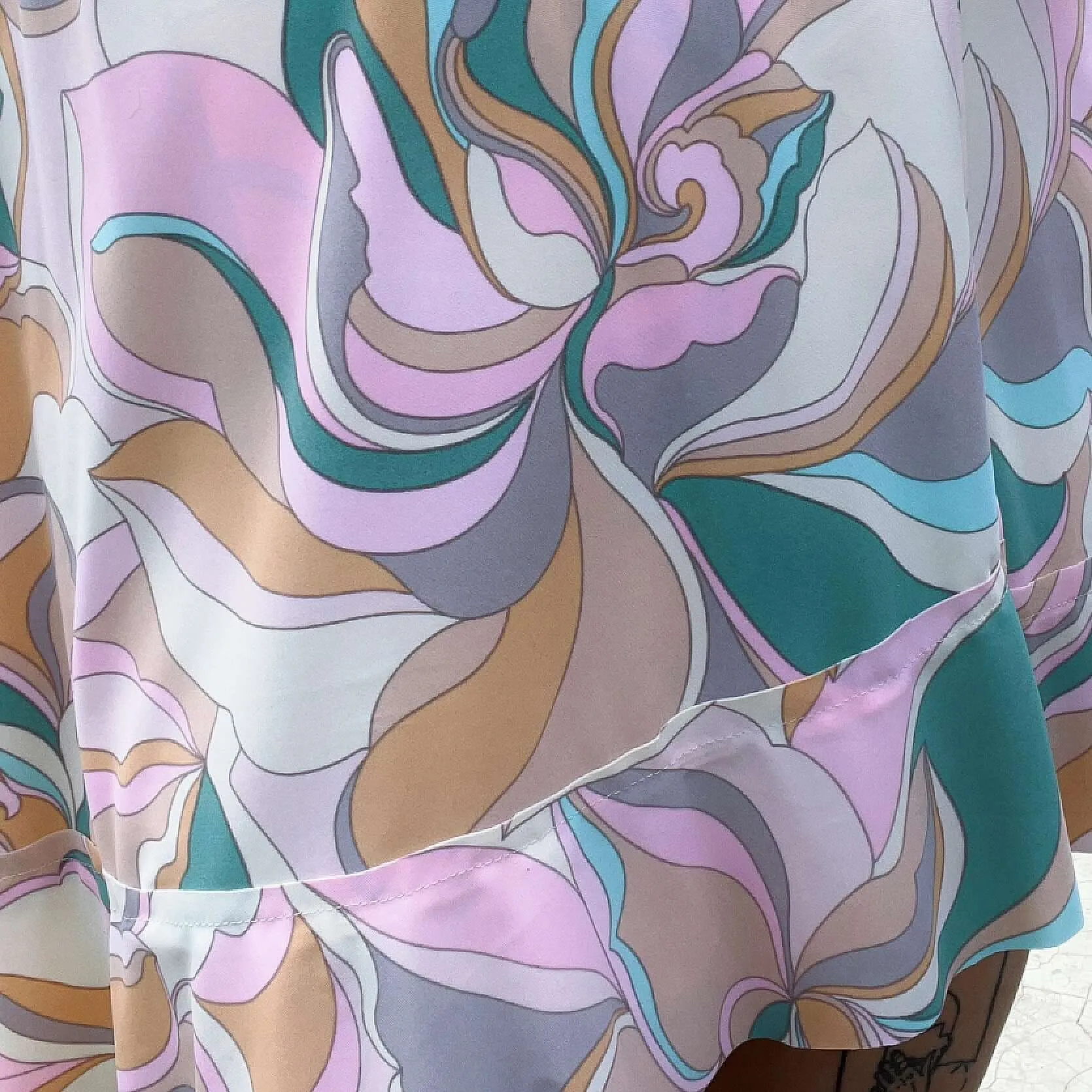 Retro Pastel Orchid Lycra Wrap Dress