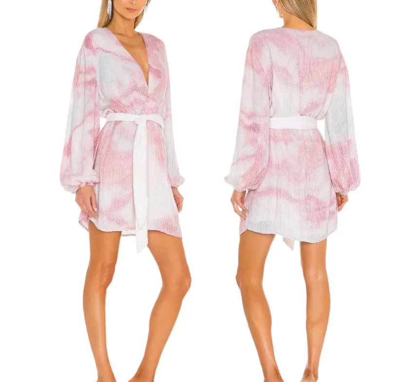 Retrofete Gabrielle Robe Dress in Marble Pink Small
